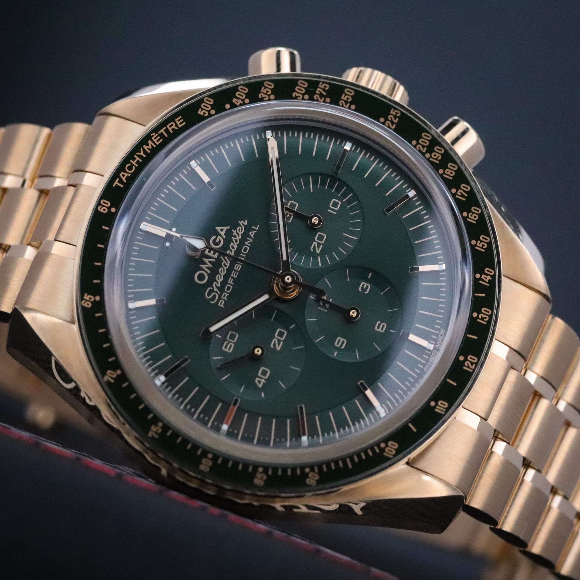 Omega Speedmaster Moonwatch Green Gold