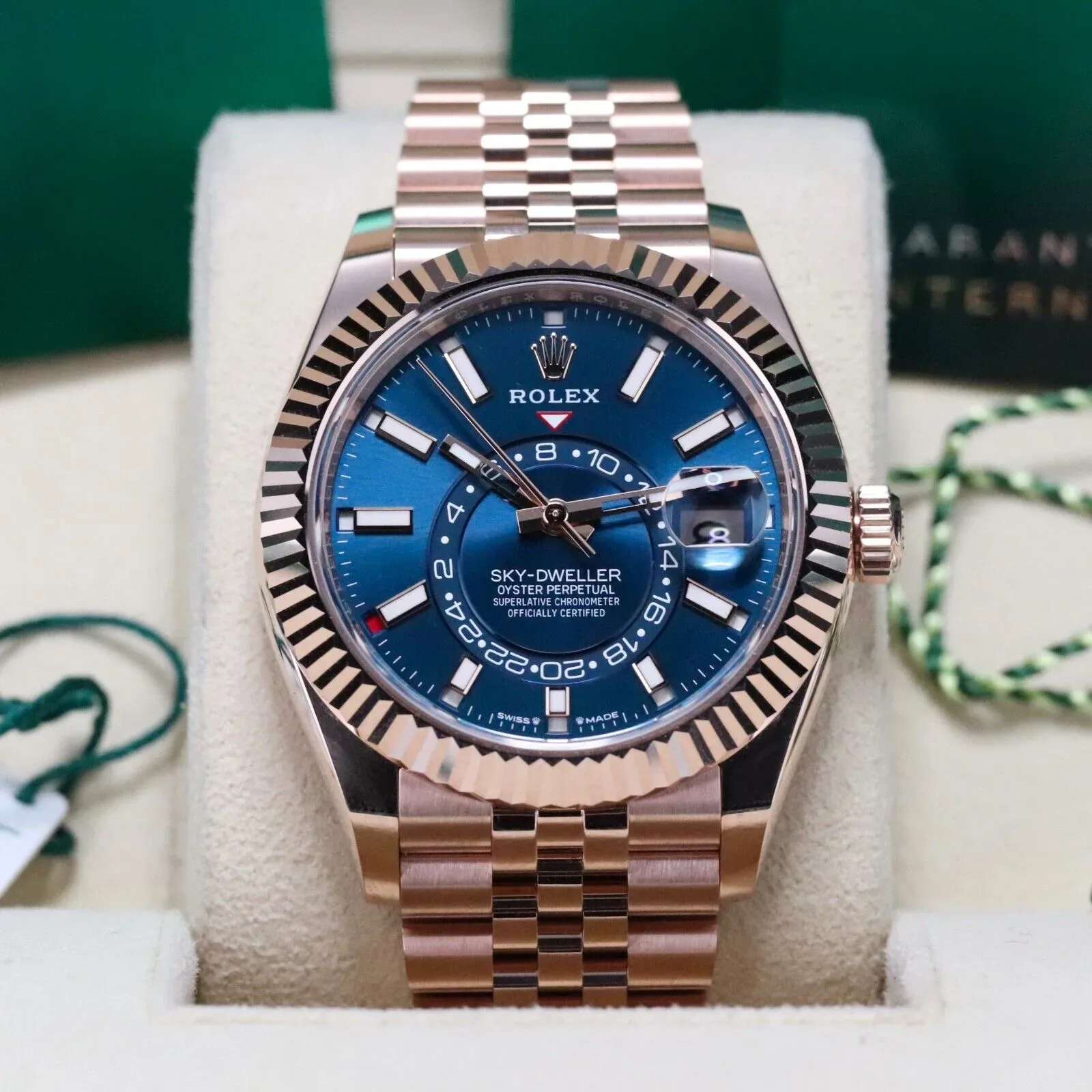 Rolex Sky-Dweller Blue Dial Rose Gold Sunburst